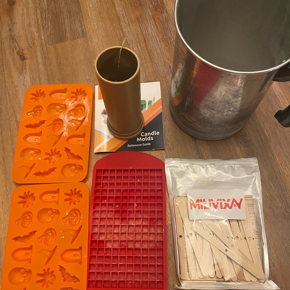 Candle Making supplies with Halloween and Pilar Molds